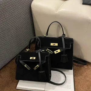 Vintage Luxury Matte Leather Crossbody Handbag for Women, Large-Capacity Commuter Bag, Trendy Designer Style, Secure Clo