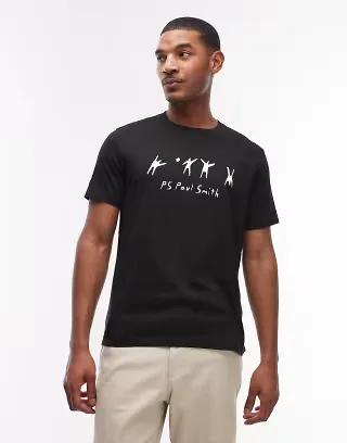PS Paul Smith volleyball graphic casual fit t-shirt in black