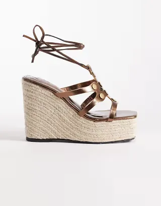 Public Desire Dorothy espadrille wedge sandals in bronze