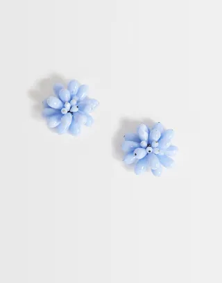 Topshop Dezi semi precious cluster earrings in blue
