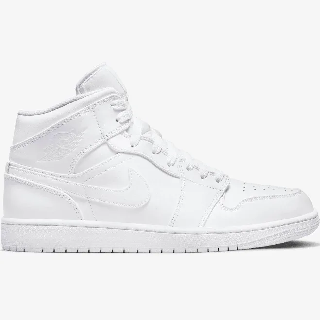 JORDAN | AIR JORDAN 1 MID { WHITE/WHITE-WHITE 6