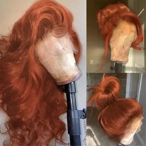Orange Ginger 100% Human Hair Wigs - 13x4 Body Wave, 360 Full Lace, 13x6 HD Lace Frontal - Natural Look, Wear-and-Go Sty