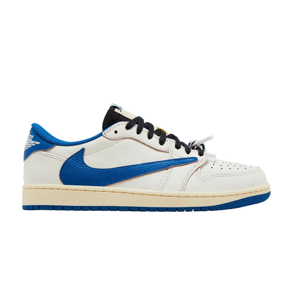 Fragment Design x Travis Scott x Air Jordan 1 Retro Low OG SP Sail Military Blue