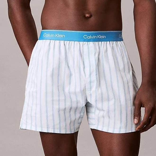Calvin Klein Men's Cotton Poplin Boxer Stripe