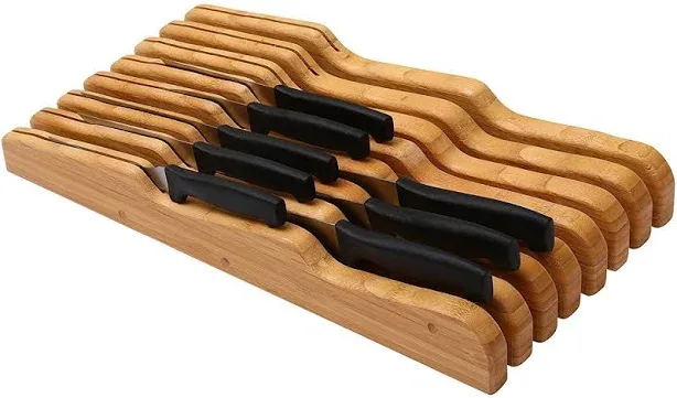 YBM Home Bamboo Knife Block In Drawer 318