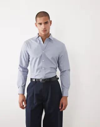 ASOS DESIGN regular fit dress shirt in light blue