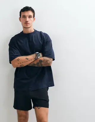 4505 Icon heavyweight cotton oversized t-shirt with quick dry finish in navy
