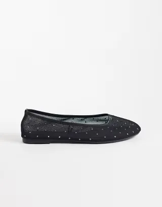 Cotton On Katia ballet flats in black diamante