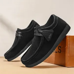 Mens Black Suede Wallabee Durable Style Casual Shoes