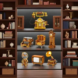 100 Retro Home Appliance Building Block Toy Home Fashion Decoration Study Room Assembly Collection Holiday Gift No Box J