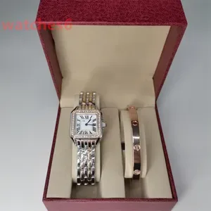 2PCS Set Luxury reloj Watch Women Designer tank Ladies gold Bracelet high quality Fashion Wristwatch 2c Brand Casual wom