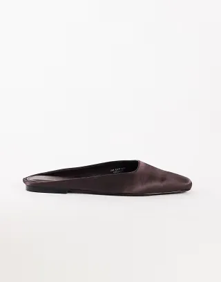 Topshop Dawson slip on mule in chocolate satin