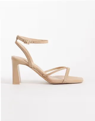 Aldo Stellare heeled sandals with ankle strap in beige