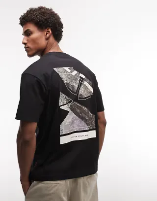 BOSS Orange back print t-shirt in black
