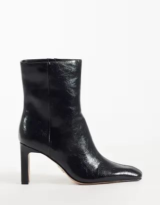 Steve Madden Morph heeled ankle boots in black crinkle