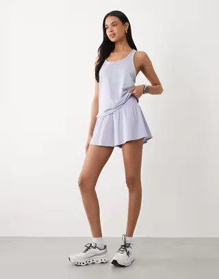 4505 floaty running shorts with jersey liner in periwinkle