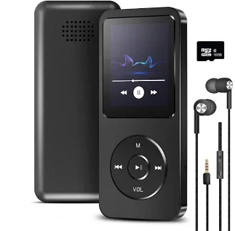 Sounce 16GB Mini MP3 Music Player with Bluetooth 5.4, HiFi Lossless Sound, Video Playback, Voice Recorder, FM Radio, E-B
