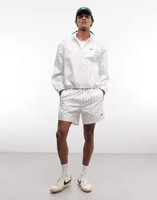 BLKVIS striped track jacket and shorts set in white
