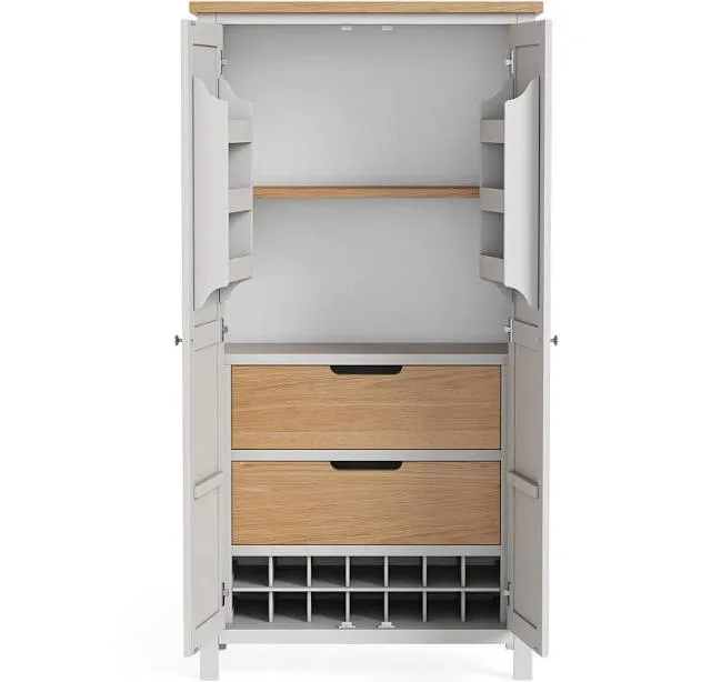 Roseland Furniture Farro Kitchen Larder Cabinet with Wine Rack