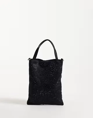 ASOS DESIGN hotfix grab crossbody bag in black