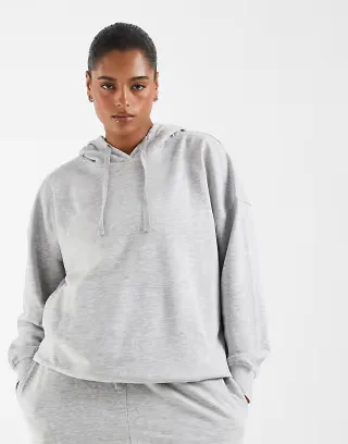 ONLY Curve hoodie in light gray
