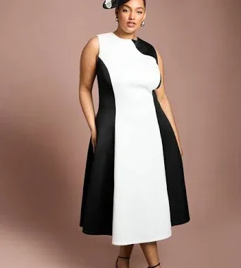 Coast Women's Plus Mono Colour Block Midi Dress