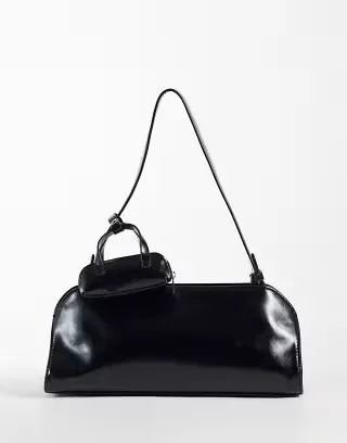 ASOS DESIGN elongated mini me shoulder bag in black