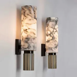 Modern Natural Marble Wall Lamp - Vintage LED Sconce Light Fixture for Living Room, Bedside, Bedroom Decoration