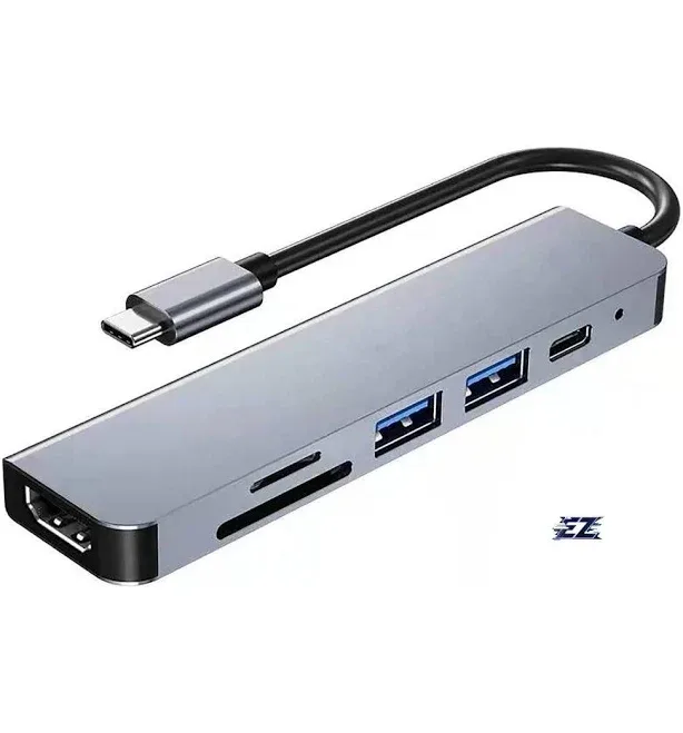 6-in-1 USB-C Hub Docking Station with 4K HDMI