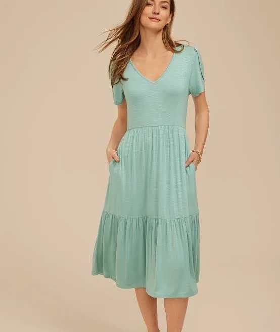maurices Women's 24/7 Tulip Sleeve Midi Dress