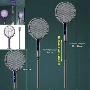 Multi Functional Electric Mosquito Swatter - 2-in-1 Rechargeable USB Retractable Insect Killer Racket for Home Use