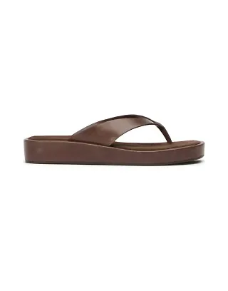 Tony Bianco Kyra toe thong sandals in chocolate vintage leather