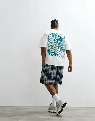 Cernucci layered logo sticker back print oversized T-shirt in off-white
