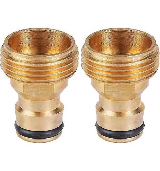 Tech Traders 2 Pack Universal Garden Watering Hose Pipe Tap Brass Connector Adaptor Fitting