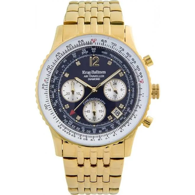 Krug-Baumen Men's 400104DS Air Traveller Diamond 40mm Quartz Watch