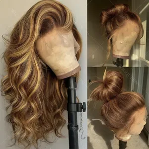 Balayage Blonde Body Wave Wigs - 13x6 Glueless HD Lace Frontals - High Density Human Hair - Wear and Go Mixed Color 13x4