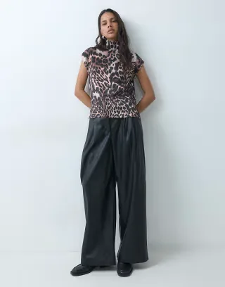 ASOS DESIGN high neck sleeveless top in leopard print - part of a set