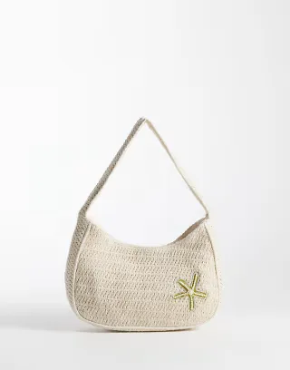 Hollister crochet shoulder bag in ecru
