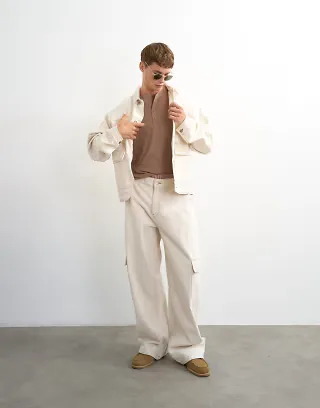 Topman denim set in natural