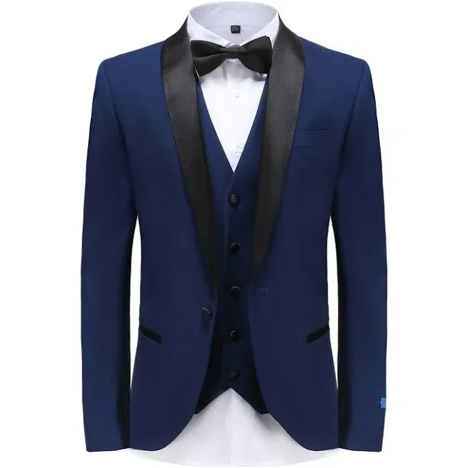Braveman Men's 3 Pc Slim Fit Tuxedo Set Tx300 In Indigo