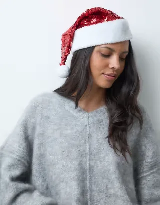 Accessorize Christmas sequin santa hat in red