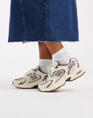 New Balance 530 sneakers in cream and brown