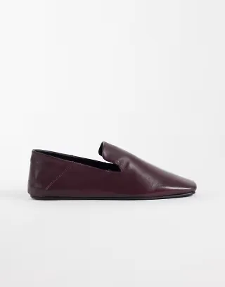 ASOS DESIGN Malachi slipper style shoes in burgundy leather