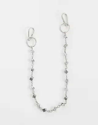 ASOS DESIGN dice jeans chain in silver