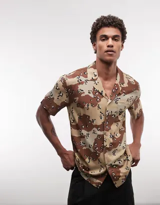 Stan Ray short sleeve camo print shirt in multi
