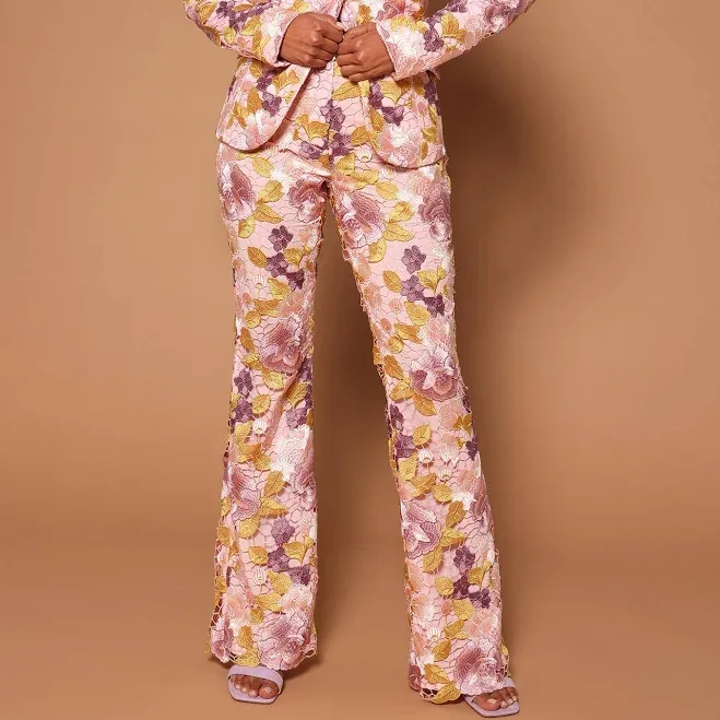 Fashion Nova Lucille Embroidered Pant Combo