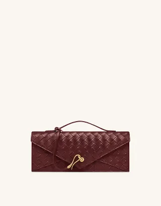 JW PEI Celeste woven clutch bag in burgundy
