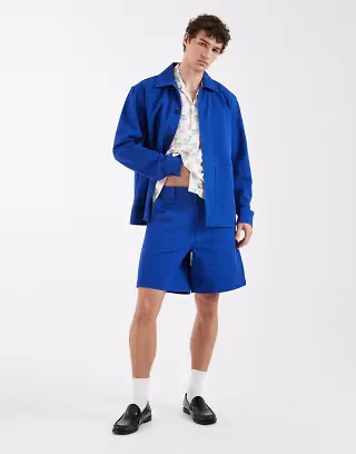 Selected x Hotel Amour workwear set in bright blue