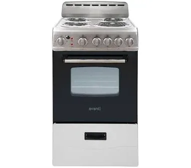 Avanti Electric Range Oven Compact Design, 2.1-Cu.Ft. Capacity with 4 Coil Burners, Framed