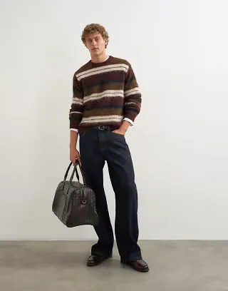 Topman rigid baggy fit jean in rinse wash